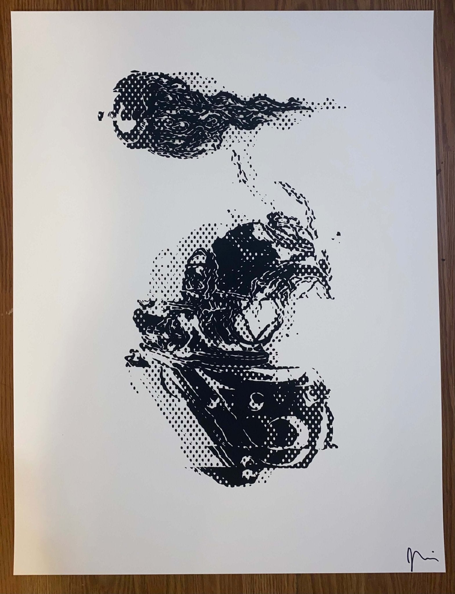 Beyond the Sea GL1TCH serigraph art print on off-white paper, showcasing modern graphic designs in limited edition.