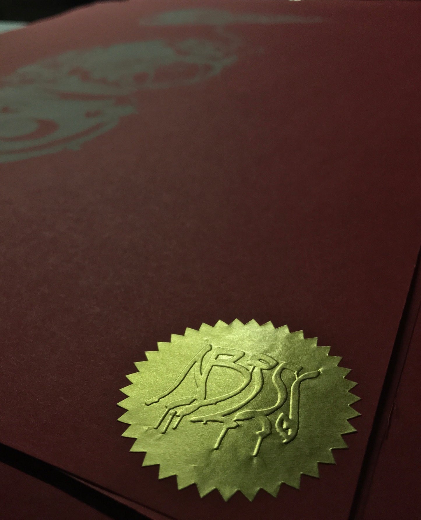 001 Beyond the Sea - White on Cherry Serigraph