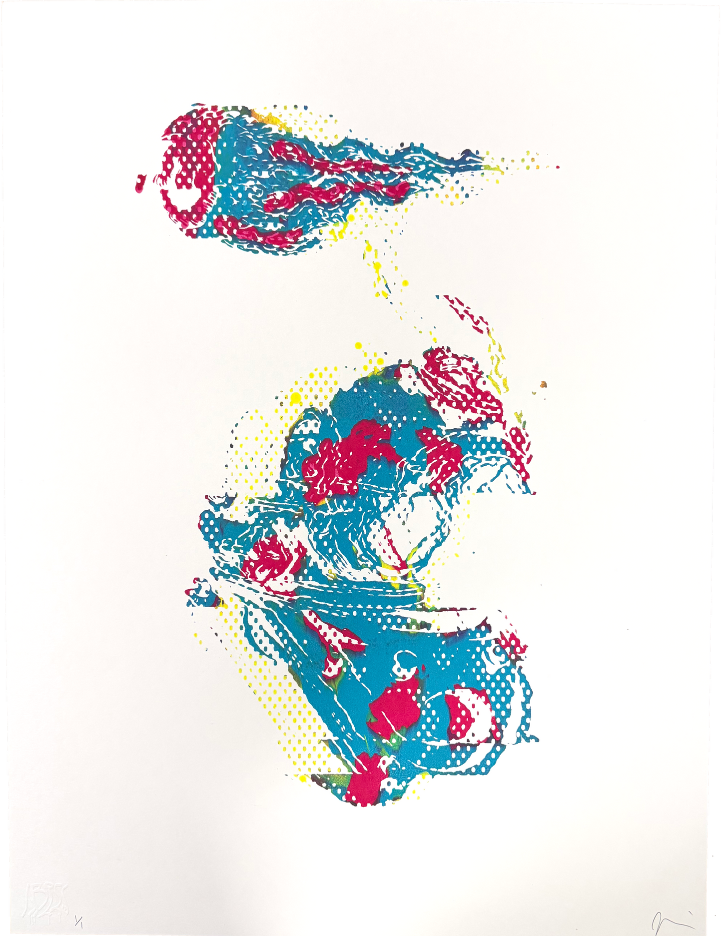 "Beyond the Sea" GL1TCH Azure Bloom Serigraph