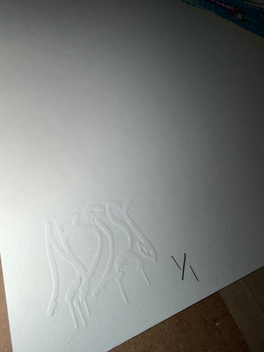 "Beyond the Sea" GL1TCH Azure Bloom Serigraph