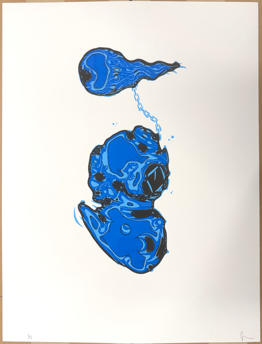 "Beyond the Sea" Dead Cobalt Serigraph
