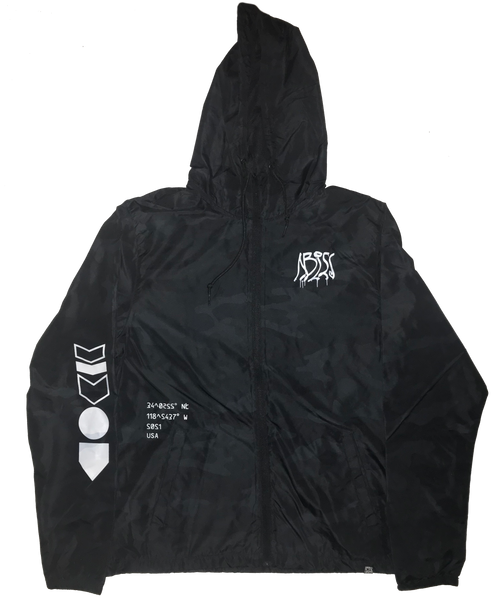 "Beyond the Sea" GL1TCH Black Camo Windbreaker